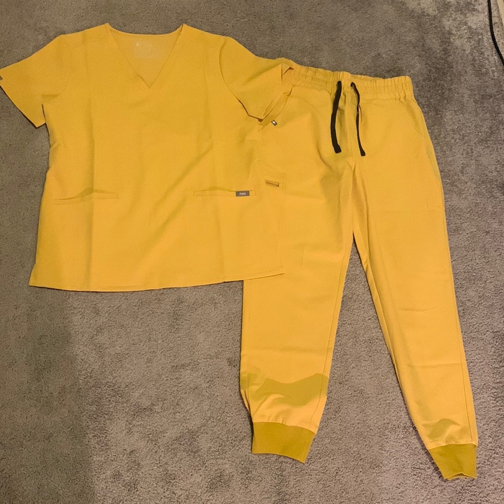FIGS scrubs. Gold
